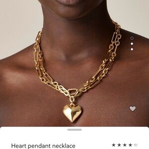 J. Crew Gold Heart Pendant Necklace
